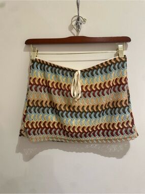 Crochet Wave Mini Skort Medium